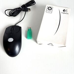 Logitech RX250 USB Optical Ambidextrous Mouse Wired for PC Laptop Home Black